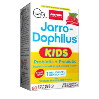 ПРОБИОТИК За деца Jarrow-Dophilus 1млрд CFU х 60 дъвчащи таблетки (малина) ДЖАРОУ ФОРМУЛАС | Probiotic Jarrow-Dophilus for kids chewables 60s JARROW FORMULAS