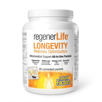 RegenerLife™ Дълголетие 30 дневна програма в подкрепа на клетъчното и митохондриално здраве х 30 дози НАТУРАЛ ФАКТОРС | Regenerlife™ Longevity Wellness Optimization™ х 30 дози NATURAL FACTORS