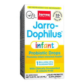 ПРОБИОТИК За бебета и кърмачета Jarrow-Dophilus капки 15мл ДЖАРОУ ФОРМУЛАС | Probiotic Jarrow-Dophilus for babies drops 15ml JARROW FORMULAS