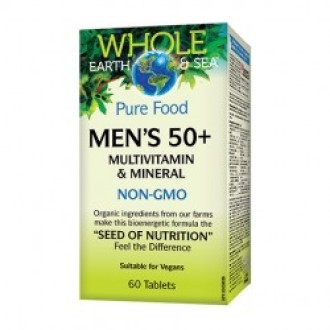 MENS'S 50+ Мултивитамини и минерали за мъже 60бр. табл. ХОУЛ ЪРТ & СИЙ | MEN'S 50+ Multivitamin & Mineral 60s tabs WHOLE EARTH & SEA 