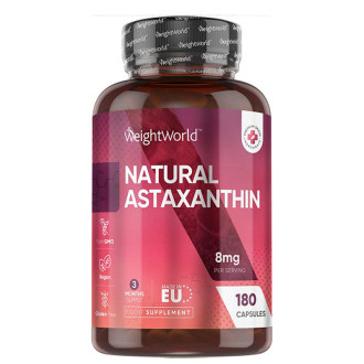 Астаксантин (от микроводорасли) х 180 капсули Уейт Уърлд | Natural Astaxanthin x 180 caps Weight World 