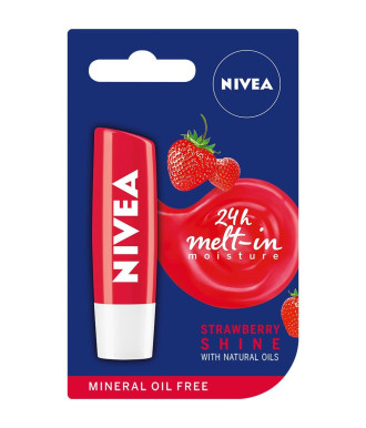 НИВЕА Балсам за устни плодов Ягода 4,8гр | NIVEA Lip Balm fruity Strawberry Shine 4.8g
