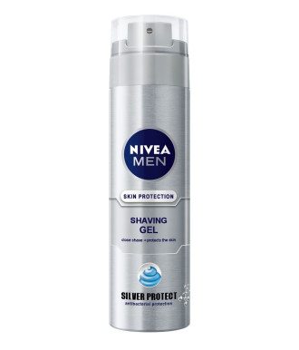 НИВЕА МЕН СИЛВЪР ПРОТЕКТ Гел за бръснене 200мл | NIVEA MEN SILVER PROTECT Shaving gel 200ml
