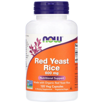 Мая от Червен ориз 600мг капсули 60бр НАУ ФУУДС | Red Yeast Rice Organic 600mg veggie caps 60s NOW FOODS
