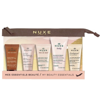 НУКС КОМПЛЕКТ Несесер за пътуване с 5 продукта | NUXE TRAVEL KIT "My beauty essentials" with 5 minis