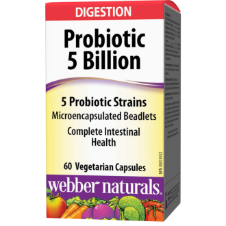 ПРОБИОТИК 5 млрд. акт. пробиотици от 5 вида пробиотични щама 60бр. вег. капс. УЕБЪР НАТУРАЛС | PROBIOTIC 5 billion active cells 5 Probiotic strains 60s veg caps WEBBER NATURALS