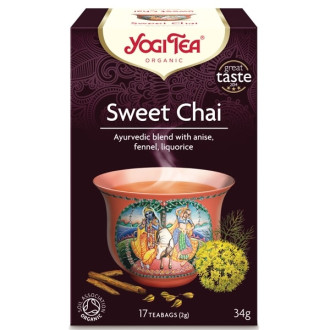 ЙОГИ ОРГАНИК БИО Аюрведичен чай "Сладък чай", пакетчета 17бр | YOGI ORGANIC BIO Ayurvedic tea blend "Sweet chai" teabags 17s
