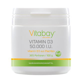 Витамин D3 50.000 IU X 100 g, прах Витабей | Vitamin D3 50.000 IU X 100 g, прах Vitabay
