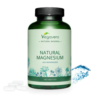 Натурален морски магнезий таблетки x 180 бр ВЕГАВЕРО | Natural Magnesium tabs x 180 s VEGAVERO 