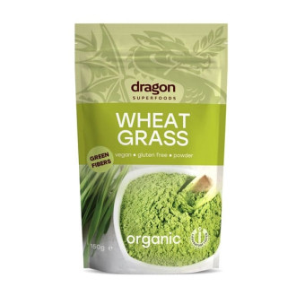 БИО Пшенични стръкове на прах 150гр ДРАГОН СУПЕРФУУДС | BIO Wheat grass powder 150g DRAGON SUPERFOODS