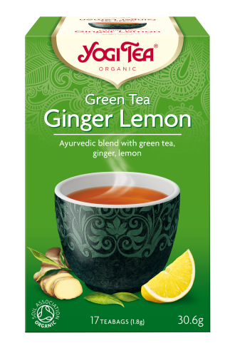 ЙОГИ ОРГАНИК БИО Аюрведичен чай "Зелен с Джинджифил с Лимон", пакетчета 17бр | YOGI ORGANIC BIO Ayurvedic tea blend "Green ginger lemon" teabags 17s
