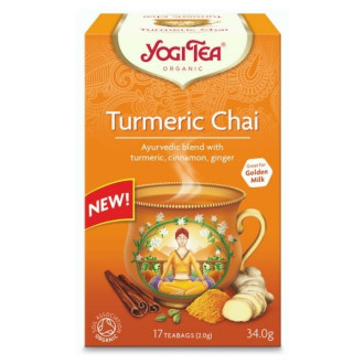 ЙОГИ ОРГАНИК БИО Аюрведичен чай "Куркума", пакетчета 17бр | YOGI ORGANIC BIO Ayurvedic tea blend "Turmeric chai" teabags 17s