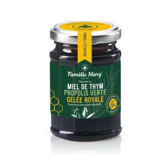 Мед от мащерка, зелен прополис и пчелно млечице Фемили Мари | Miel De Thym Propolis Verte Gelee Royale Famille Mary
