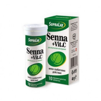 СУПРАЛАКС Сена + Витамин Ц ефервесцентни таблетки 10бр. КЕНДИ | SUPRALAX Sena + Vitamin C tabs 10s KENDY