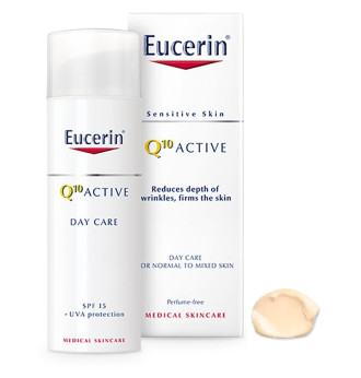 ЮСЕРИН Q10 АКТИВ Дневен флуид за лице SPF15 + UVA защита 50мл | EUCERIN Q10 ACTIVE Anti-wrinkle day cream SPF15 + UVA protection 50ml