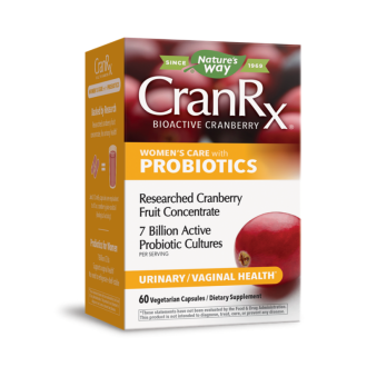 КРАН RX Мулти пробиотик за жени (Червена боровинка + 7 млрд. активни пробиотици) 306мг раст. капсули 60 бр. НЕЙЧЪР‘С УЕЙ | CRAN RX Multi-Probiotic for Women (Cranberry + 7 billion active cells) 306mg veg. caps 60s NATURE'S WAY