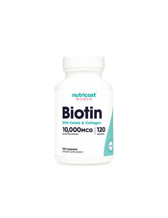 Биотин с фолат и колаген x 120 капсули НУТРИКОСТ | Biotin with folate & collagen x 120 caps NUTRICOST