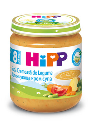 ХИП БИО Пюре Зеленчукова крем супа 8+ м. 200гр. | HIPP BIO Vegetable cream soup puree 8+ m 200g