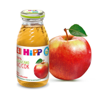 ХИП БИО Сок от мека ябълка 4+ м. 3бр х 200мл. | HIPP BIO Organic juice fine apple 4+ m 3s x 200ml
