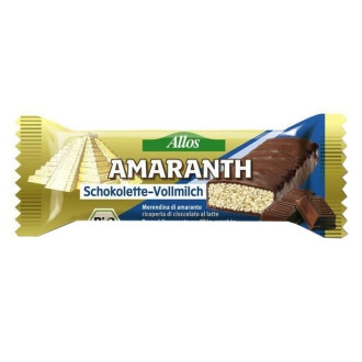 БИО Амарант Бар с Млечен шоколад 25гр АЛОС | BIO Amaranth Bar with Chocolate 25g ALLOS