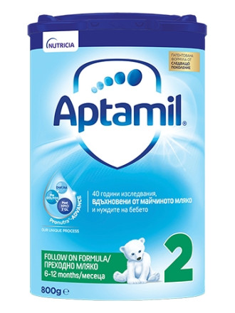 АПТАМИЛ 2 с Pronutra+ (Advance) Преходно мляко 6-12 м. 800гр. | APTAMIL 2 with Pronutra+ Follow on milk formula 6-12 m 800g
