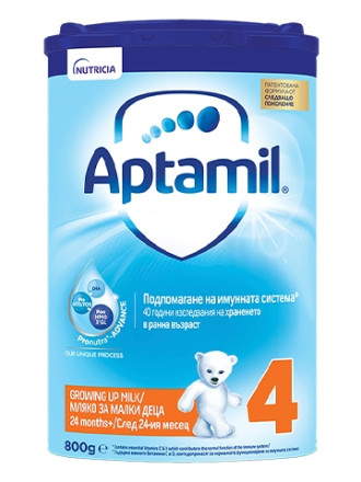 АПТАМИЛ 4 с Pronutra+ Преходно мляко 24+ м. 800гр. | APTAMIL 4 with Pronutra+ Growing up milk formula 24+ 800g