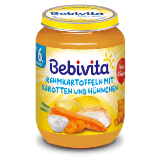 БЕБИВИТА Картофи и моркови с пилешко месо 6+ м. 190гр. | BEBIVITA Potatoes and carrots with chicken 6+ 190g