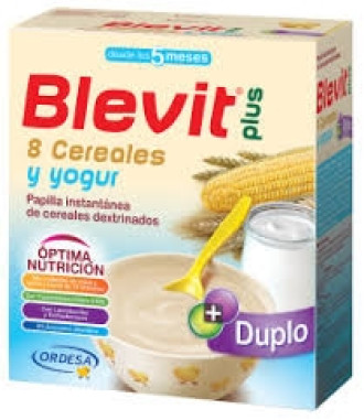 БЛЕВИТ ПЛЮС ДУПЛО Каша 8 зърнени храни с йогурт с бифидус ефект 600гр | BLEVIT PLUS DUPLO 8 Cereales y yogur 600g