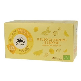 Чай от Джинджифил и Лимон Alce Nero 20бр филтърни пакетчета | Ginger and lemon herbal tea Alce Nero 20s tisane