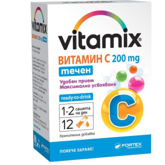 ВИТАМИКС ВИТАМИН С 200 течни сашета 4мл х 12бр ФОРТЕКС | VITAMIN C 200 liquid sachets 4ml x 12s FORTEX