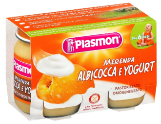 ПЛАЗМОН Десерт Йогурт с кайсия 2x120гр | PLASMON Merenda Albicocca e yogurt 2x120g