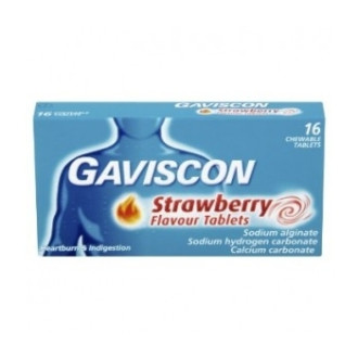 ГАВИСКОН ЯГОДА 250мг. таблетки за дъвчене 16бр. | GAVISCON STRAWBERRY 250mg chewable tablets 16s