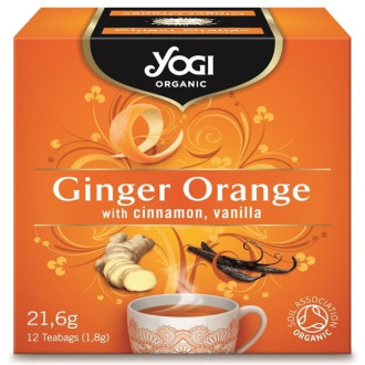 ЙОГИ ОРГАНИК БИО Чай "Джинджифил и портокал", пакетчета 12бр | YOGI ORGANIC BIO Tea "Ginger orange", teabags 12s