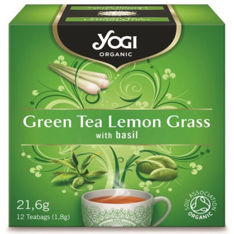 ЙОГИ ОРГАНИК БИО Зелен чай с Лимонена трева, пакетчета 12бр | YOGI ORGANIC BIO Green tea with lemon grass, teabags 12s