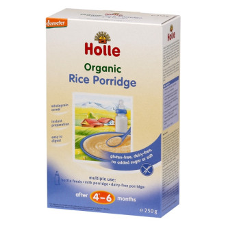 ХОЛЕ ОРГАНИК Безмлечна каша с ориз 4+ 250гр | HOLLE ORGANIC Rice porridge 4+ 250g