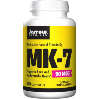 Витамин К2 (МК-7) 90мкг х 60 капсули ДЖАРОУ ФОРМУЛАС | Vitamin K2 (MK-7) 90mcg softgel caps 60s JARROW FORMULAS