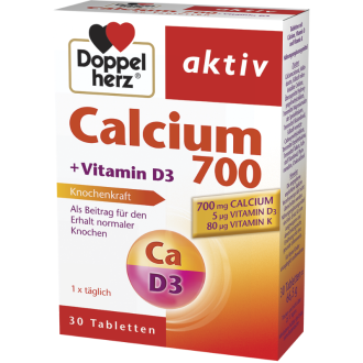 КАЛЦИЙ 700 + Витамин Д3 + Витамин К х 30 таблетки ДОПЕЛХЕРЦ АКТИВ | CALCIUM 700 + VITAMIN D3 + K 30s tablets DOPPELHERZ AKTIV