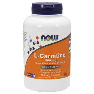 Л-КАРНИТИН 500мг 180 капсули НАУ ФУУДС |  L-CARNITINE 500mg 180 caps. NOW FOODS