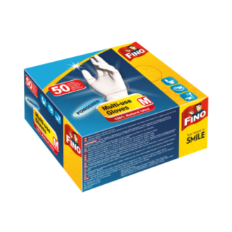 Латексови ръкавици еднократни, размер М x 50бр (25 чифта) ФИНО | Latex gloves for single use, size M x 50s (25 pairs) FINO