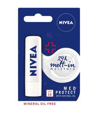 НИВЕА МЕД ПРОТЕКТ Балсам за устни SPF15 4.8гр | NIVEA MED PROTECT Lip balm SPF15 4.8g