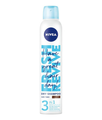 НИВЕА Сух шампоан 3-в-1 за коса с тъмни тонове 200мл | NIVEA Dry shampoo 3-in-1 for dark tones 200ml