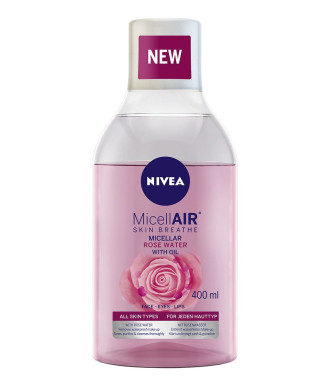 НИВЕА МИЦЕЛАР Мицеларна вода с розово масло 400мл | NIVEA MICELLAIR Micellar rose water with oil for face, eyes and lips 400ml
