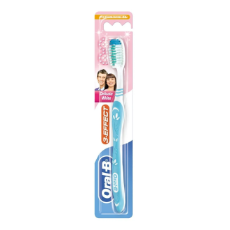Четка за зъби 3-ЕФЕКТ ДЕЛИКАТ УАЙТ медиум, избор на цветове ОРАЛ-Б | Toothbrush 3-EFFECT DELICATE WHITE medium, colour mix ORAL-B