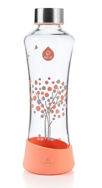 ЕКУА Бутилка, стъкло ПРАСКОВЕНО ДЪРВО 550мл | EQUA Eco bottle PEACH TREE glass 550ml