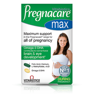 ПРЕГНАКЕЪР МАКС Витамини за бременни с Омега 3 56табл. + 28капс. | PREGNACARE MAX Omega 3 56tabs + 28 caps