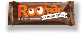 БИО Суров Бар с Какаови зърна и Бадеми 30гр РОО'БАР | BIO Raw Bar "Cacao Nibs" 30g ROO'BAR
