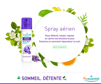 ПЮРЕСЕНШЪЛ Спрей за въздух с 12 етерични масла за сън и отмора | PURESSENTIEL Air Spray with 12 essential oils