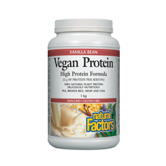 Веган протеин с вкус на ванилия x 1кг НАТУРАЛ ФАКТОРС | RVegan Protein vanilla flavour х 1kg NATURAL FACTORS