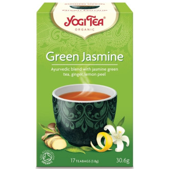 ЙОГИ ОРГАНИК БИО Аюрведичен чай "Зелен жасмин", пакетчета 17бр | YOGI ORGANIC BIO Ayurvedic tea blend "Green jasmine" teabags 17s