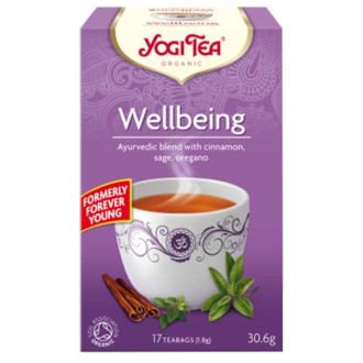 ЙОГИ ОРГАНИК БИО Аюрведичен чай "Вечна младост", пакетчета 17бр | YOGI ORGANIC BIO Ayurvedic tea blend "Wellbeing" teabags 17s
